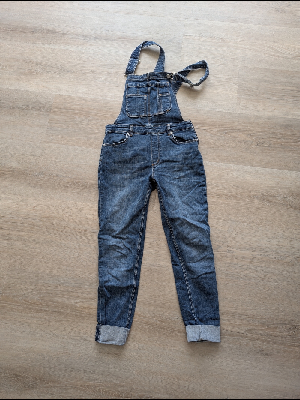 Free People Indigo Blue Denim Overalls